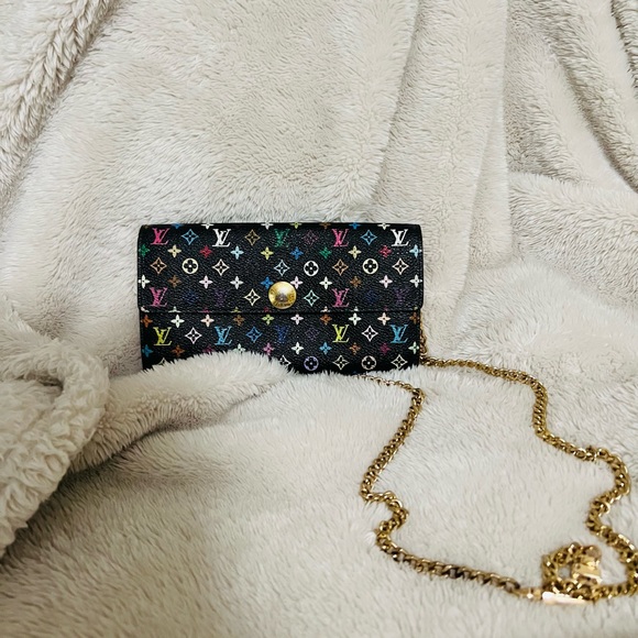 Louis Vuitton Bags Black Logo Signature Louis Vuitton Snap Wallet